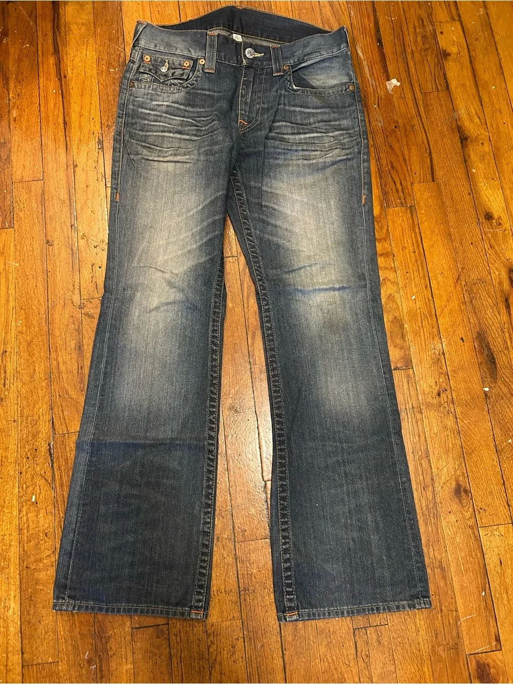 True Religion Men's Bootcut Jeans - Medium Blue Wash Size 32